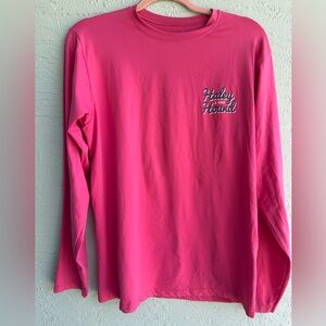 Haley & the Hound women’s long sleeved pink dog shirt size medium